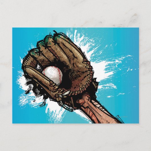 Baseball-handschoen met basisbal briefkaart (Voorkant)