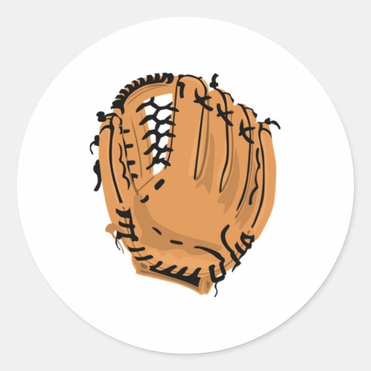 Baseball-handschoen Ronde Sticker (Voorkant)