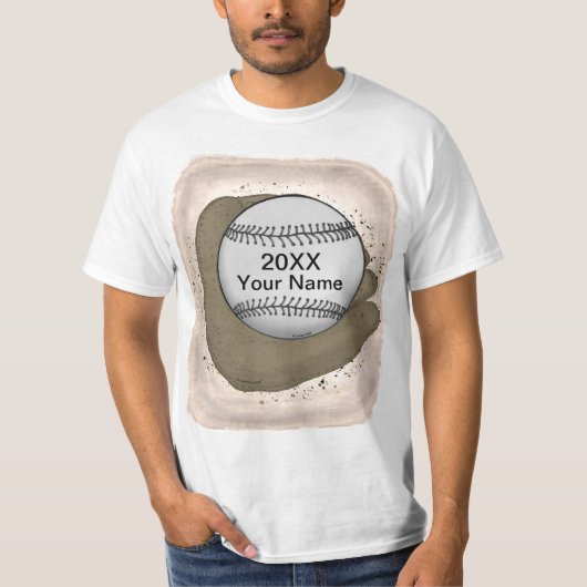Baseball-handschoen T-shirt (Voorkant)