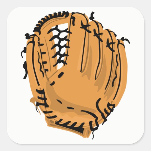 Baseball-handschoen Vierkante Sticker (Voorkant)