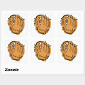 Baseball-handschoen Vierkante Sticker (Vel)