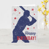 Baseball Happy Birthday-kaart met loopjongen Kaart (Gele Bloem)