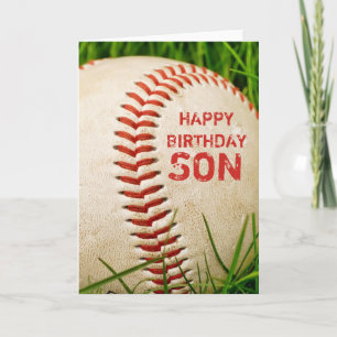 Baseball Happy Birthday Son Card Kaart