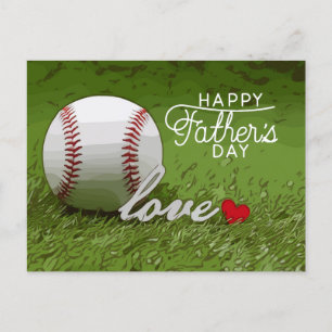 Baseball Happy Vaderdag op groen met liefde Briefkaart
