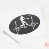 Baseball-hartslag grappige Baseball-spelers Ovale Sticker (Envelop)