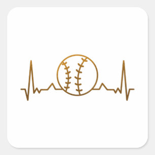 Baseball-hartslag Vierkante Sticker