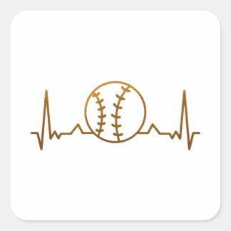 Baseball-hartslag Vierkante Sticker