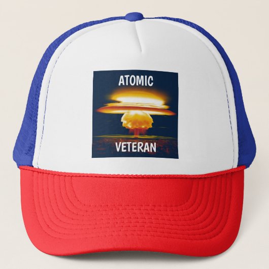 Baseball Hat for Atomic Veteran Mushroom Cloud Trucker Pet (Voorkant)