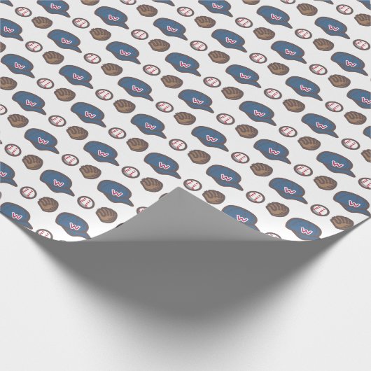 Baseball Hat, Glove and Ball Pattern Cadeaupapier (Hoek)