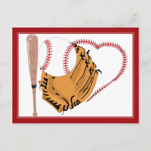 Baseball Heart & Text Briefkaart