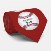 Baseball Holiday Design, prettig kerstfeest Stropdas (Opgerold)