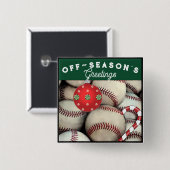 Baseball Holiday Gift kerststeniging studenten Vierkante Button 5,1 Cm (Voorkant /achterkant)
