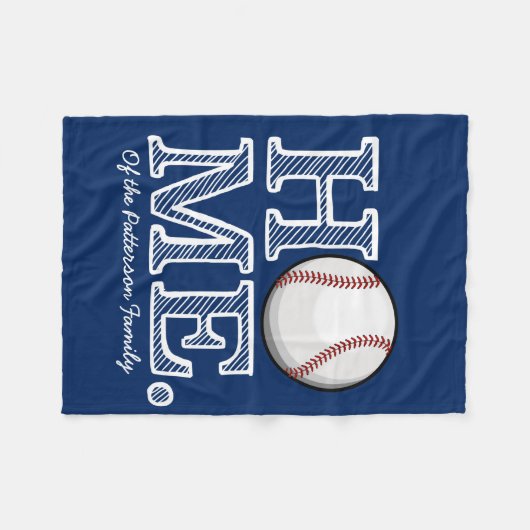 Baseball Home Fleece Deken (Voorkant (Horizontaal))