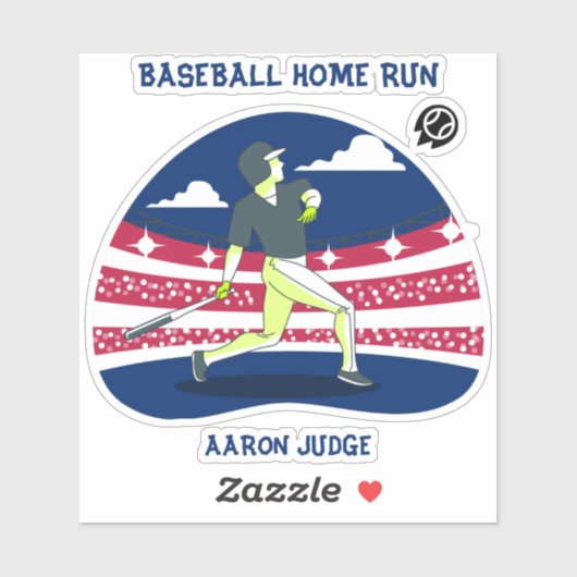Baseball Home run Aaron rechter Sticker (Vel)