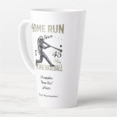 Baseball Home Run gepersonaliseerd Latte Mok (Linkerhoek)