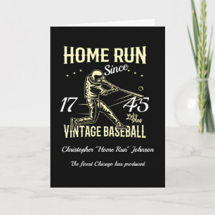 Baseball Home run Retro Birthday Kaart