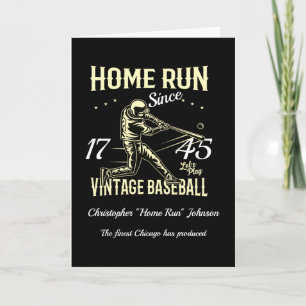 Baseball Home Run Retro Verjaardag Kaart