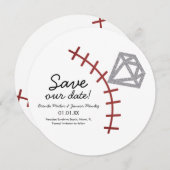 Baseball Homerun Diamond Gem Save The Date (Voorkant / Achterkant)