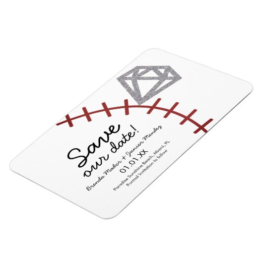 Baseball Homerun Diamond Gem sparen de datum Magneet (Linkerzijde)
