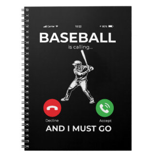 Baseball honkbalspeler Pitcher Catcher Baseman Notitieboek