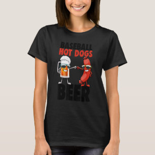 Baseball Hot Dog Beer Women Foodie Sause Love T-shirt