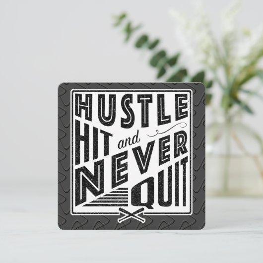 Baseball Hustle, Hit & Never Quitter Invitations (Debout devant)