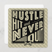 Baseball Hustle, Hit & Never Quitter Invitations (Devant / Derrière)