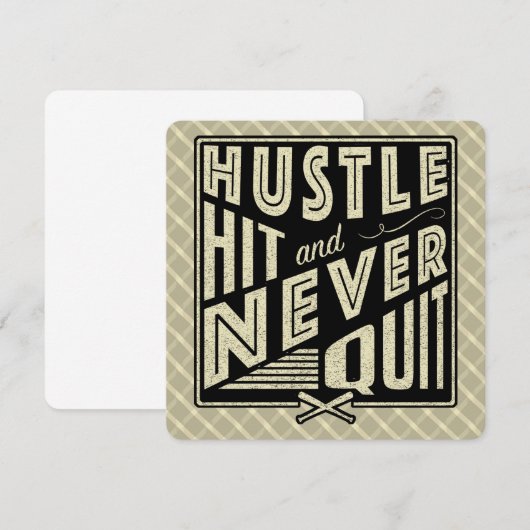 Baseball Hustle, Hit & Never Quitter Invitations (Devant / Derrière)