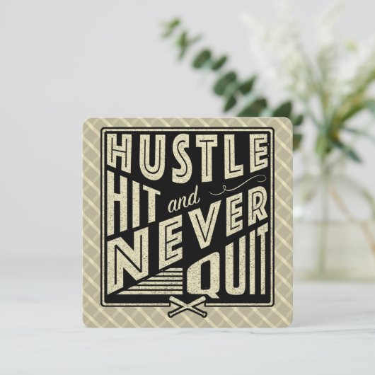 Baseball Hustle, Hit & Never Quitter Invitations (Debout devant)