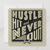 Baseball Hustle, Hit & Never Quitter Invitations (Devant)