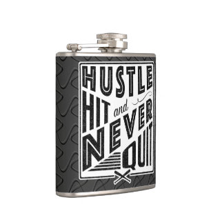 Baseball Hustle, Hit & Nooit Huit Hip Flask stoppe Heupfles