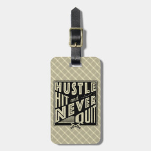 Baseball Hustlie Hit & Nooit stoppen met Label van Bagagelabel