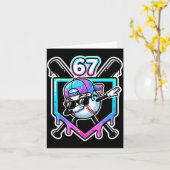 Baseball Ice Cream Drip 67 Player Dabbing Six Seve Kaart (Gele Bloem)