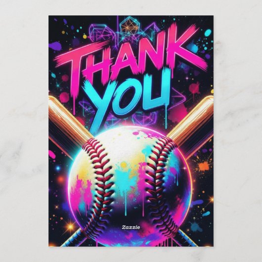 Baseball Ice Cream Drip Birthday Invitation (Dos)