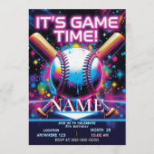 Baseball Ice Cream Drip Birthday Invitation (Devant)
