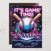 Baseball Ice Cream Drip Birthday Invitation (Devant / Derrière)