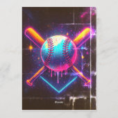 Baseball Ice Cream Drip Birthday Invitation (Dos)