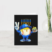 Baseball Ice Cream Drip Dreidel Happy Hanukkah Boy Kaart (Voorkant)