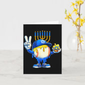Baseball Ice Cream Drip Dreidel Happy Hanukkah Boy Kaart (Gele Bloem)