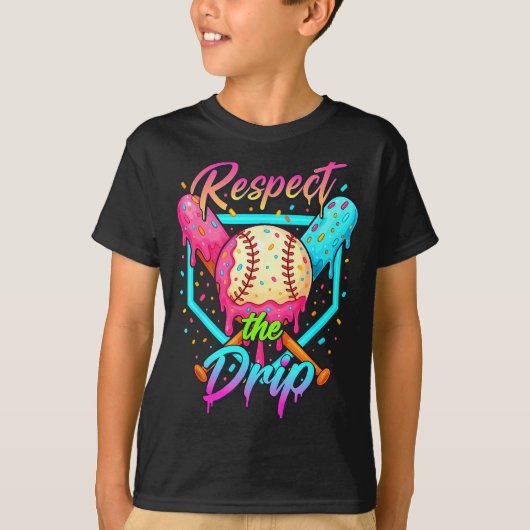 Baseball Ice Cream Drip Number 67 Player 67 Respec T-shirt (Voorkant)