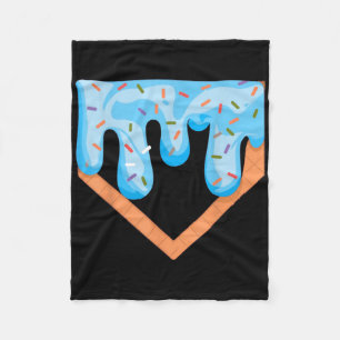 Baseball Ice Cream Dripping Baseball Home Bord Dr. Fleece Deken
