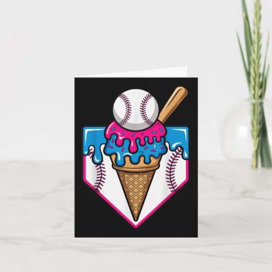 Baseball Ice Cream Dripping Baseball Home Bord Dr. Kaart (Voorkant)