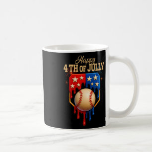 Baseball Ice Cream Dripping Patriotic Happy 4th va Koffiemok