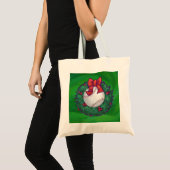 Baseball in kerstmis tote bag (Voorkant (product))