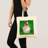Baseball in Santa Hat op groen Tote Bag (Voorkant (product))