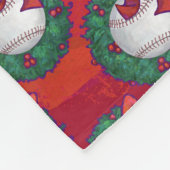 Baseball in Wreath op Red Fleece Deken (Hoek)