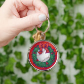 Baseball in Wreath op Red Sleutelhanger (Hand)