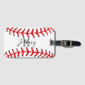 Baseball Initiaal & Name Bagagelabel (Voorkant (horizontaal))