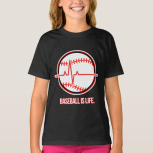 Baseball is Leven Hartslag Polsgrafiek T-shirt
