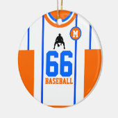 Baseball Jersey Blue Oranje Ornament (Links)